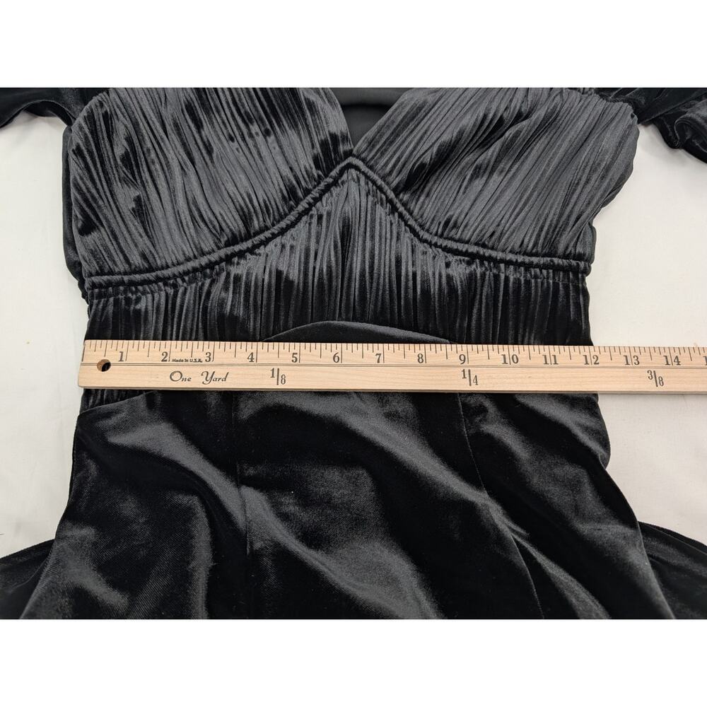NWT ALLSAINTS Ani Velvet Dress 0 Black Whimsigoth Feminine Victorian Babydoll - Picture 9 of 10